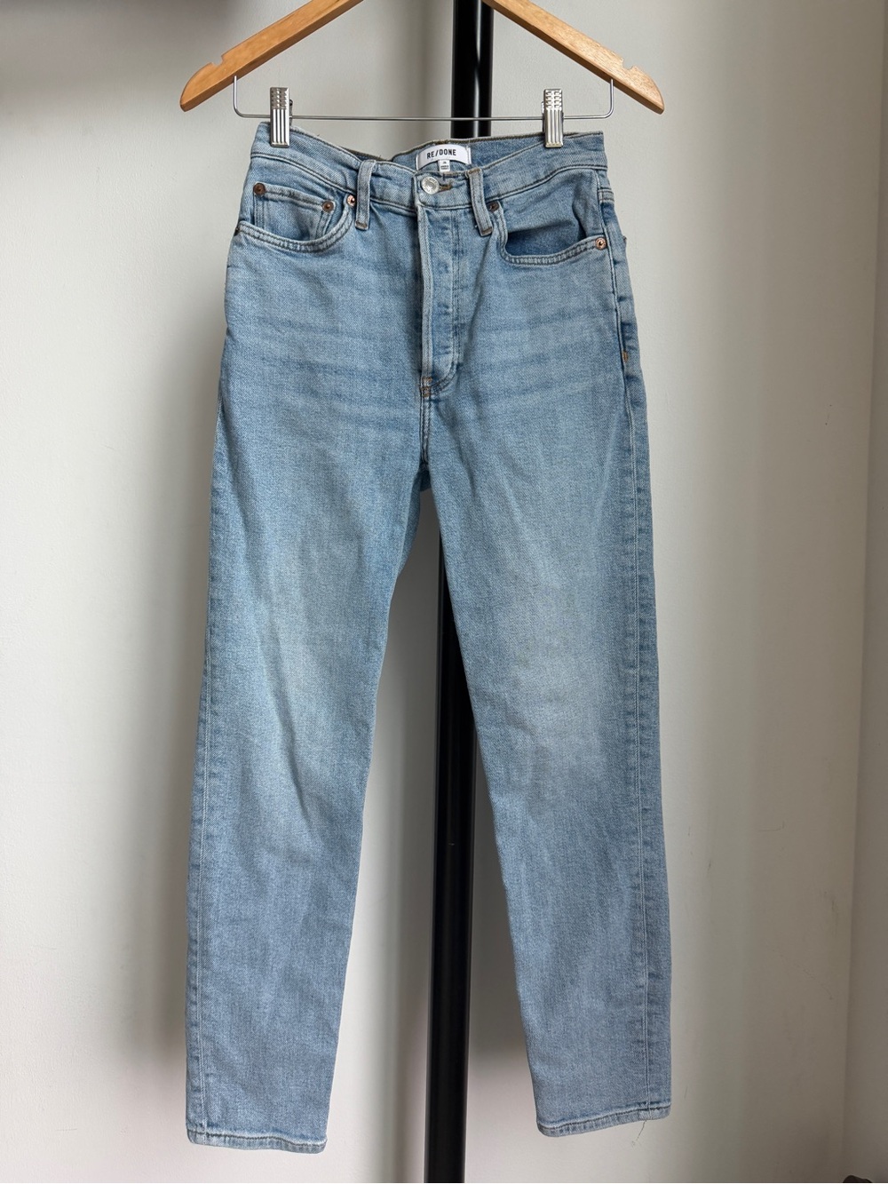Re/Done Light Blue Straight Leg Jeans